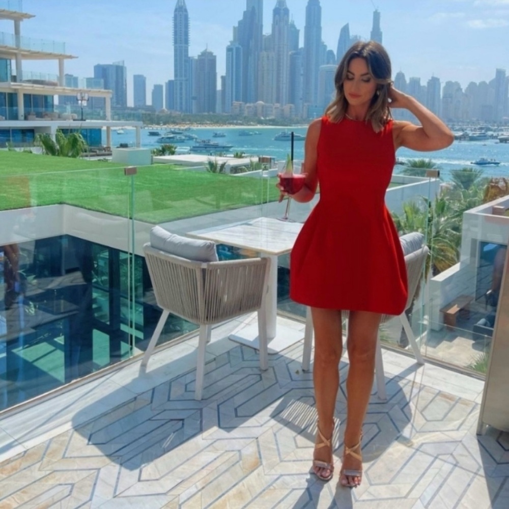 Zara Red Voluminous mini dress